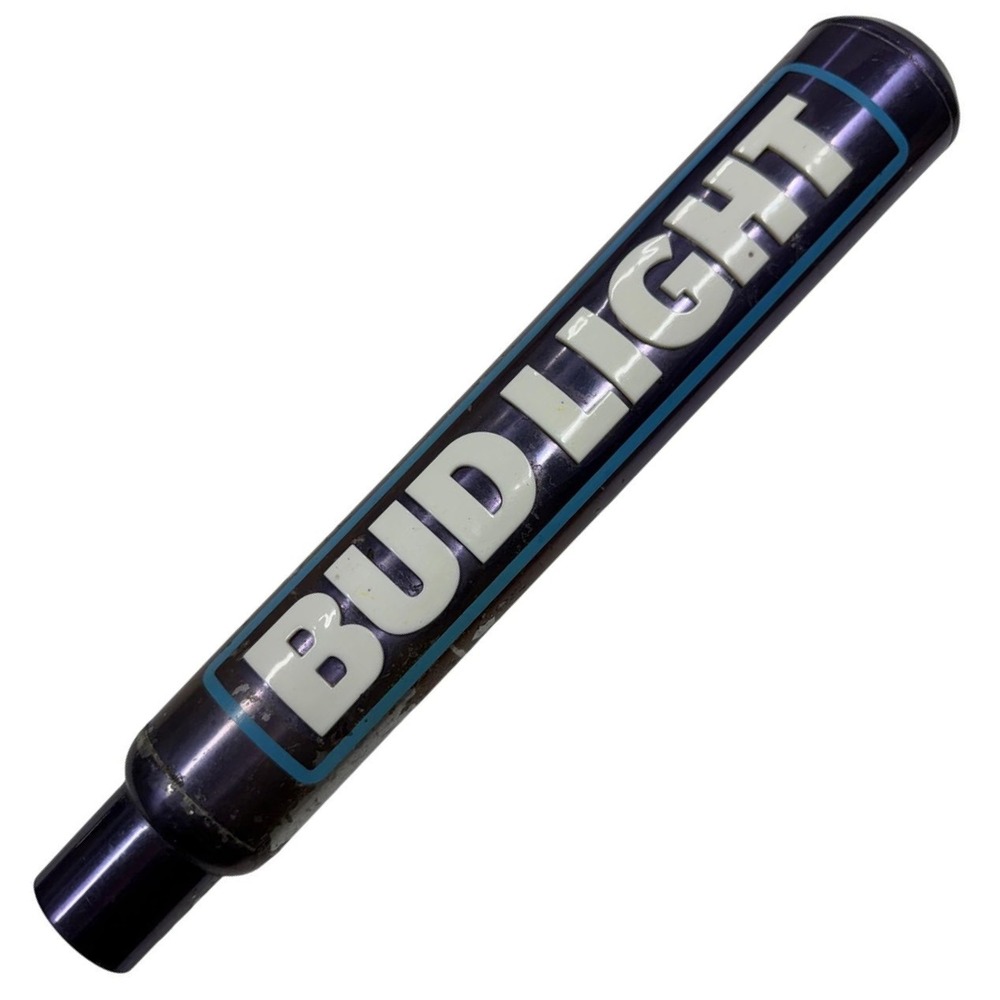 Vintage Bud Light Beer Tap Handle Metallic Purple Cylindrical Kegerator Bar